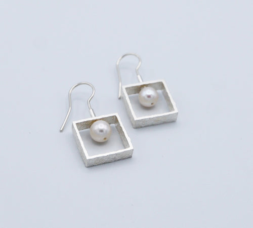 Pearl in Square Earings