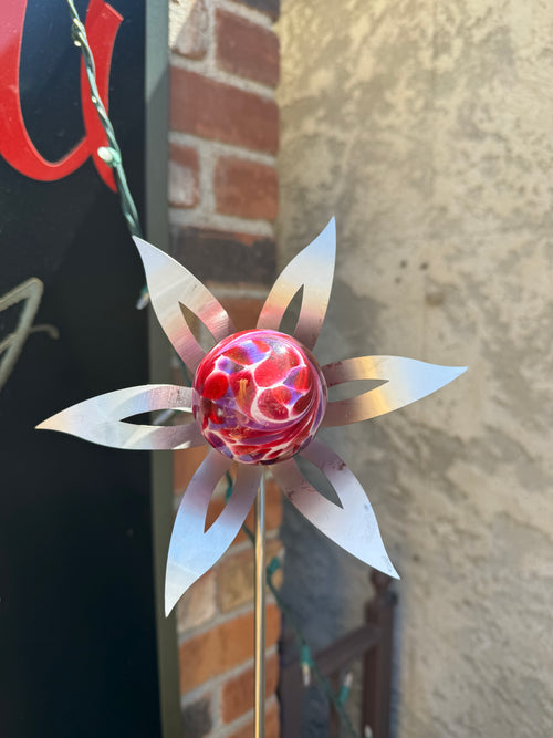 Handblown flower Garden Stick