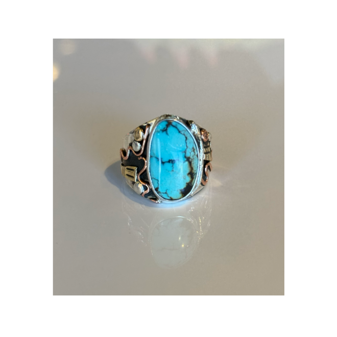 Turquoise stone Inlaid Ring