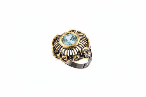 Blue Topaz & Sapphire Ring