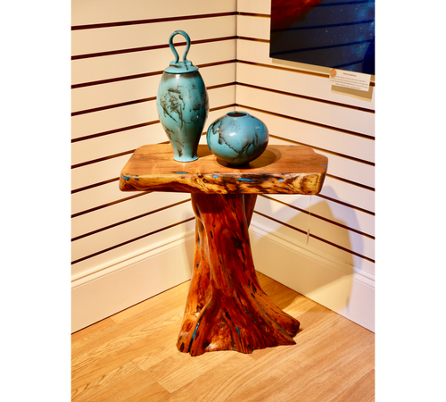 Mesquite Table with Turquoise inlay