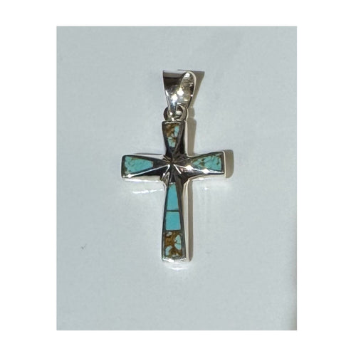 Number 8 Turquoise Cross Pendent