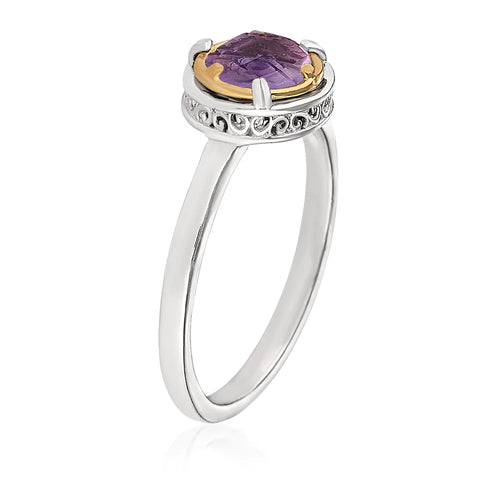 Petite Amethyst Ring with 18k Gold Vermeil