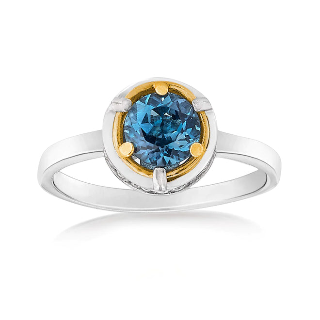 Petite London Blue Topaz Ring with 18k Gold Vermeil