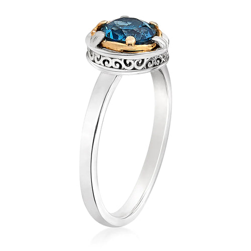Petite London Blue Topaz Ring with 18k Gold Vermeil