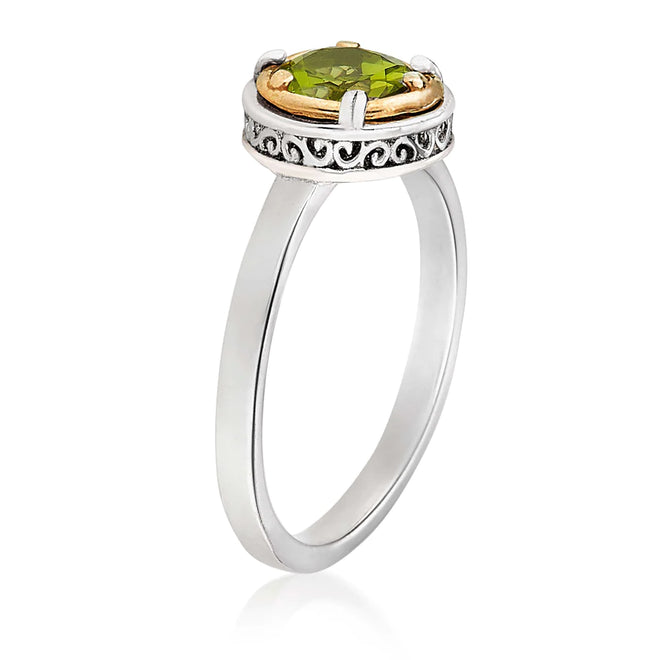Petite Peridot Ring with 18k Gold Vermeil