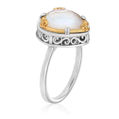 Teardrop Mother of Pearl Doublet Ring