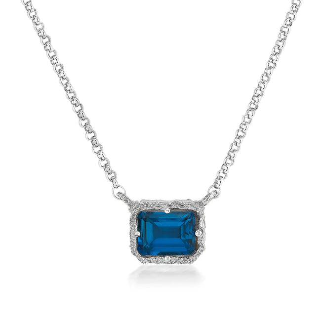 London Blue Topaz Necklace in Silver