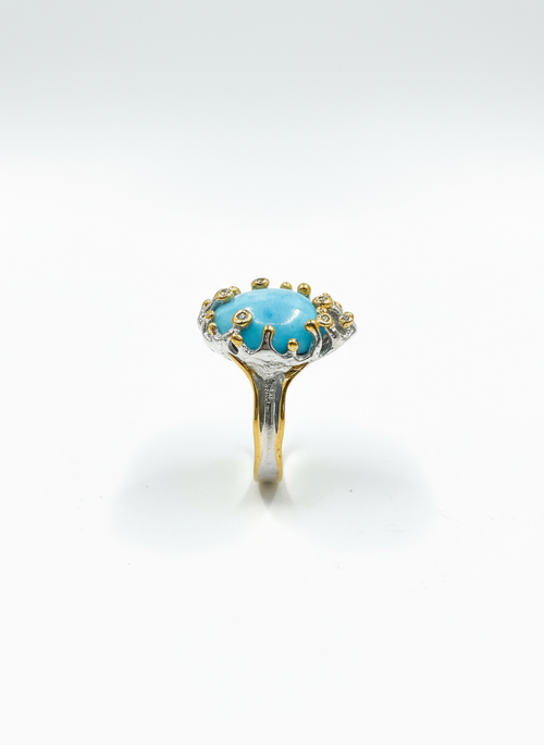 Larimar & Peridot ring