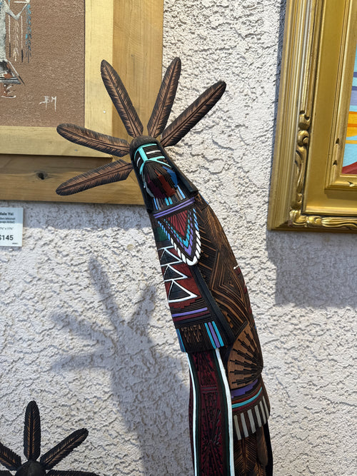 Longhair Kachina Sculpture by Navajo Artist Jerold Guy 32 inch tall