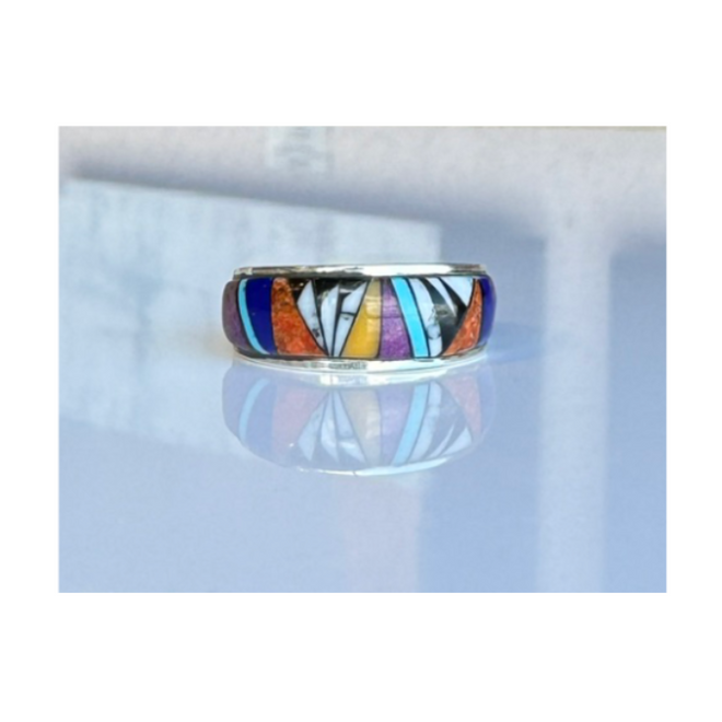 Turquoise, Orange Spiny, White Buffalo Turquoise, and Lapis Ring