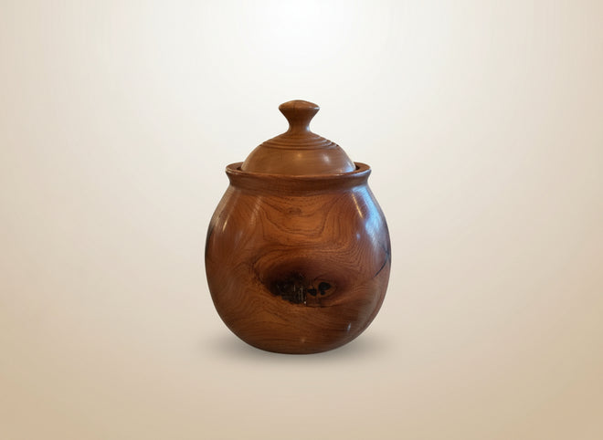 Wooden Handmade Lidded Jar 9” x 6” by Steve Betcher (Arizona Artist)