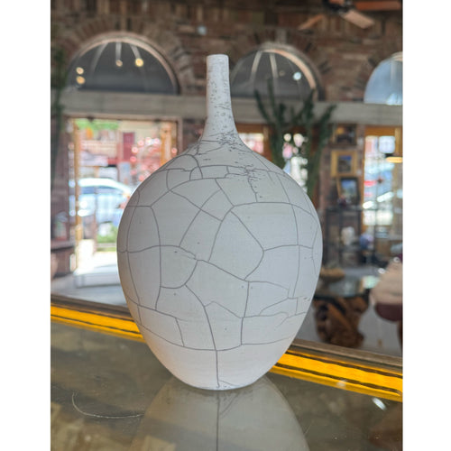White Raku Bottle