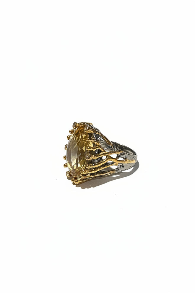 Citrine & White Topaz Ring