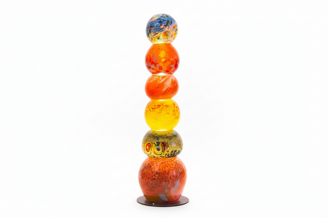 21 inch tall Hand Blown Glass Light Tower