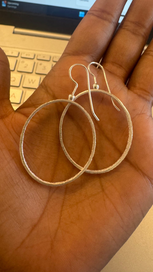 Sterling Silver Oval Hoops