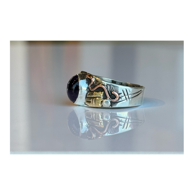 Amethyst stone Inlaid Ring