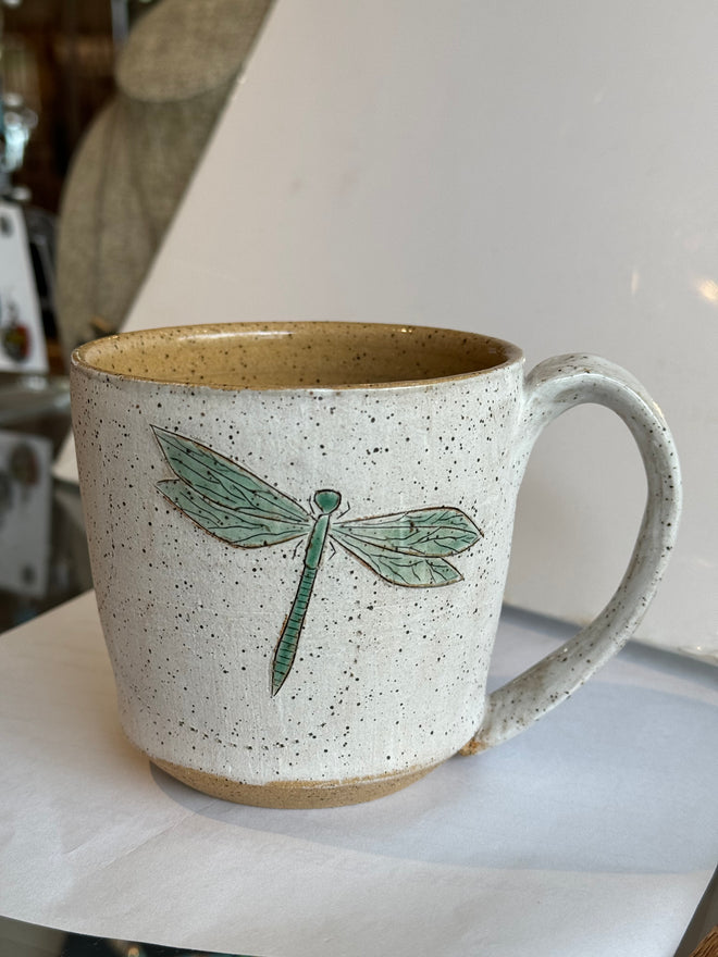 Handmade Dragonfly Ceramic Mug