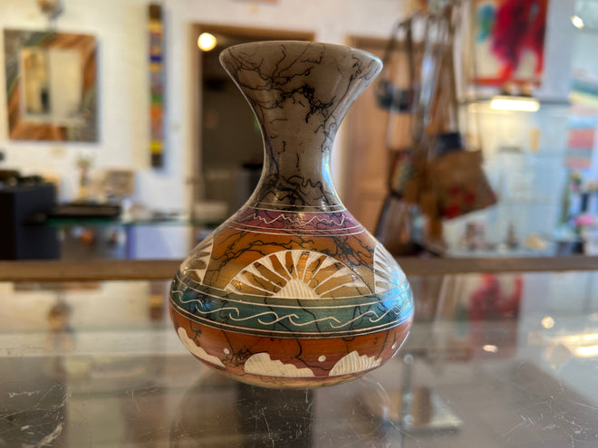 Samantha Willie Horsehair Pottery – Ceramic Multi Color Vase