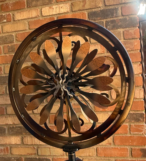 Copper Color Round Ring Head Sculpture