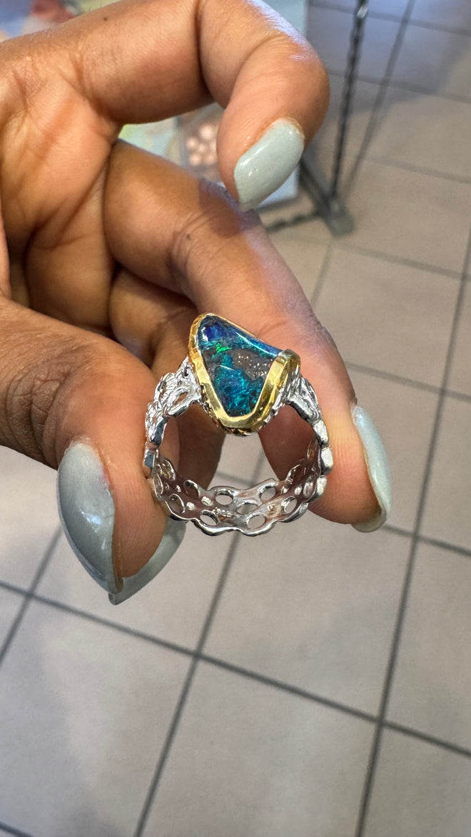 Boulder Opal Ring