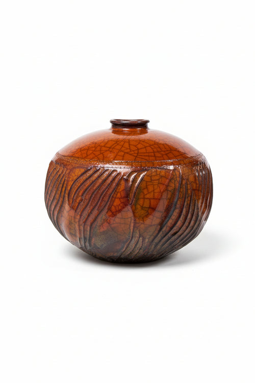 Ferric Chloride Carved Vase