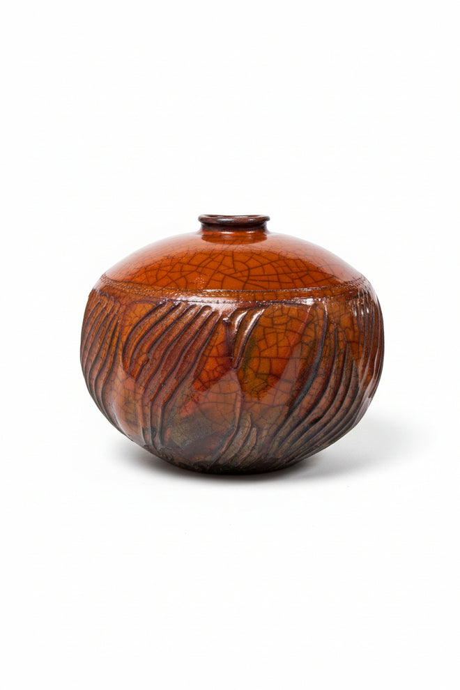 Ferric Chloride Carved Vase