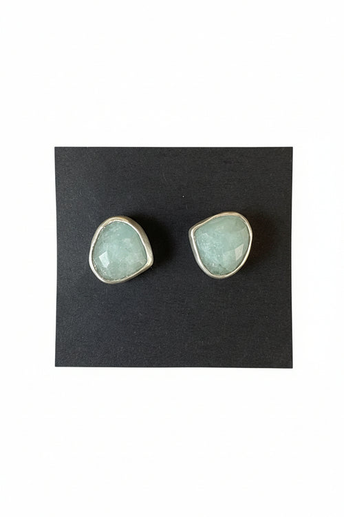 Sterling Silver Aquamarine Small Post Stud Earrings