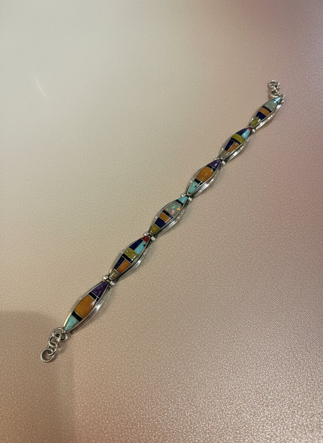 Multi Stone Link Bracelet