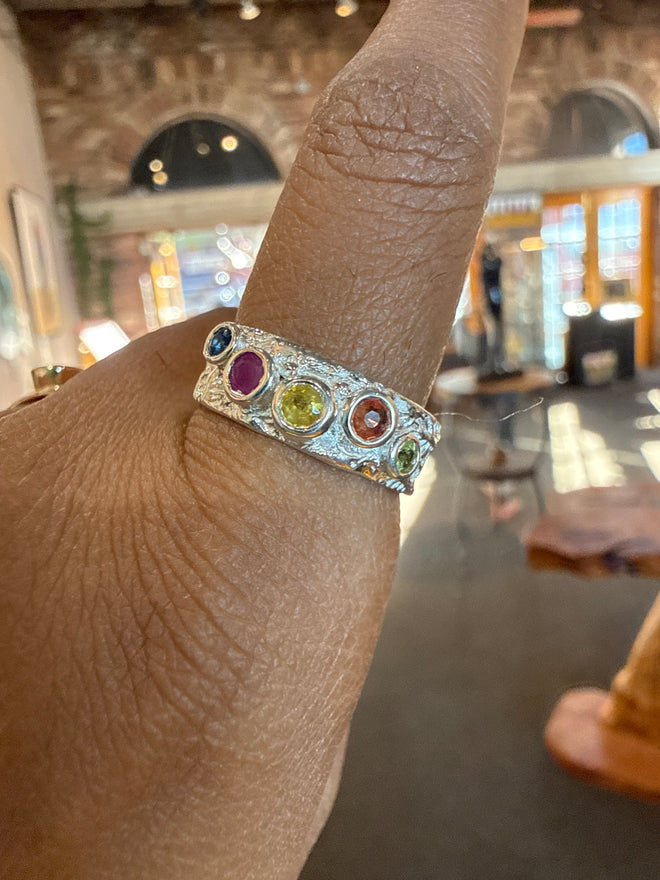 Ruby & Multi Sapphire Ring