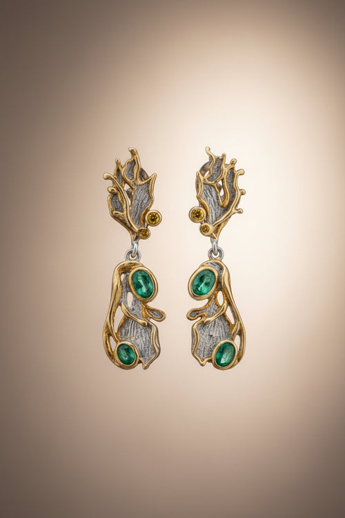 Emerald & Sapphire Earrings