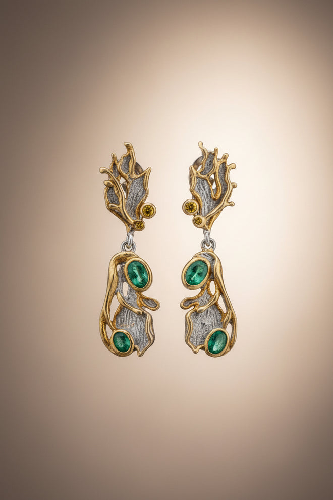 Emerald & Sapphire Earrings
