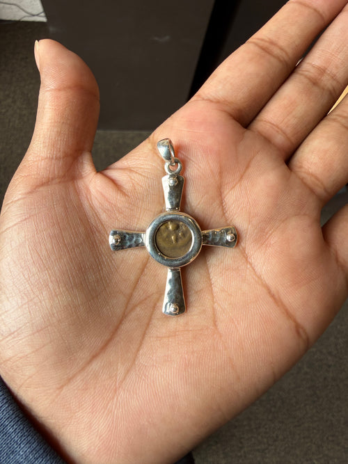 Widow’s mite cross necklace