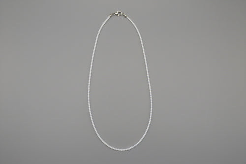 White Zircon Beaded Necklace