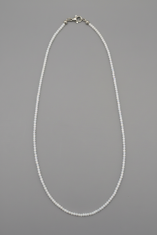 White Zircon Beaded Necklace