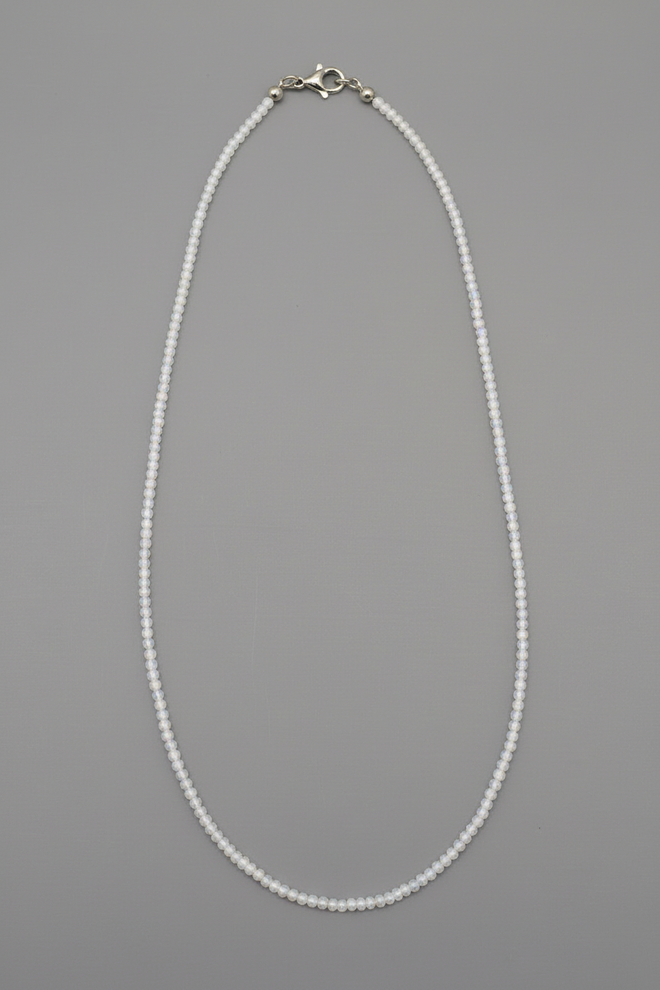 White Zircon Beaded Necklace