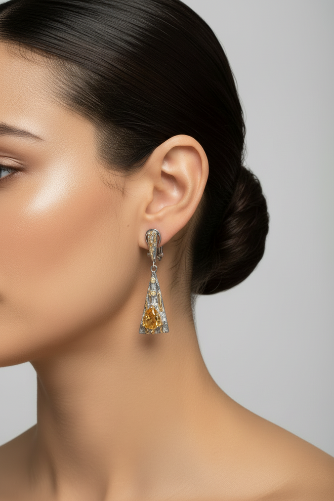 Citrine & Yellow Sapphire Earrings