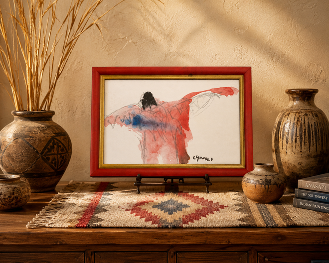 Al Clymer original small on stand
