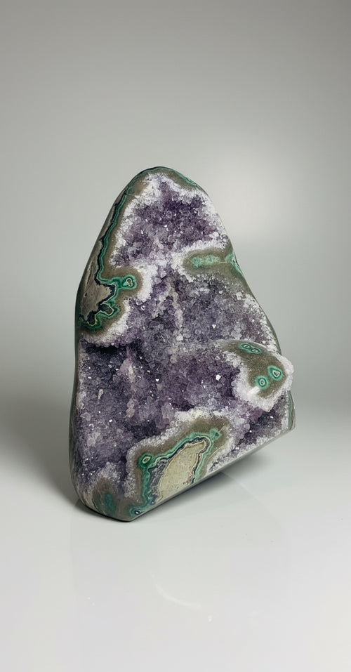 Amethyst with Malachite Rock