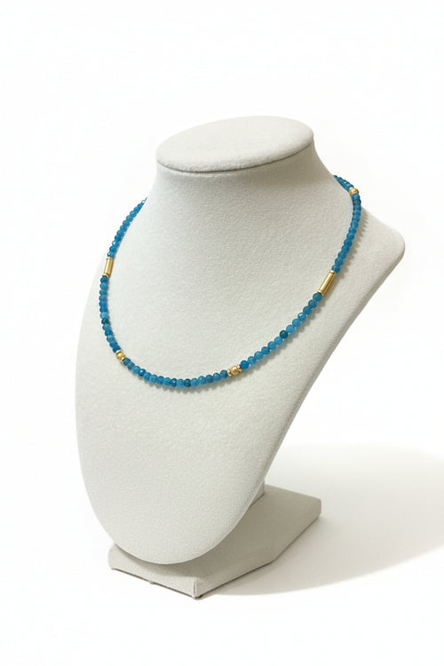 Apatite Beaded Necklace - Accents of Gold