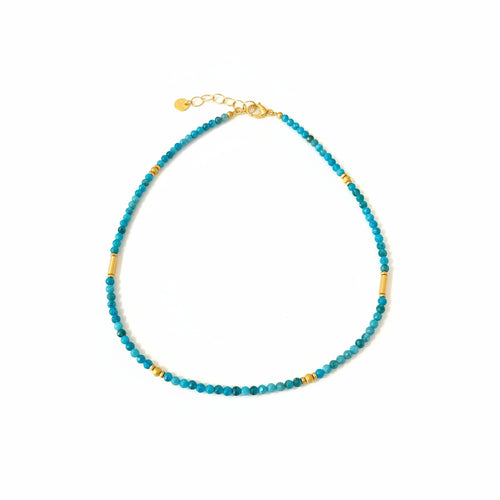 Apatite Beaded Necklace - Accents of Gold