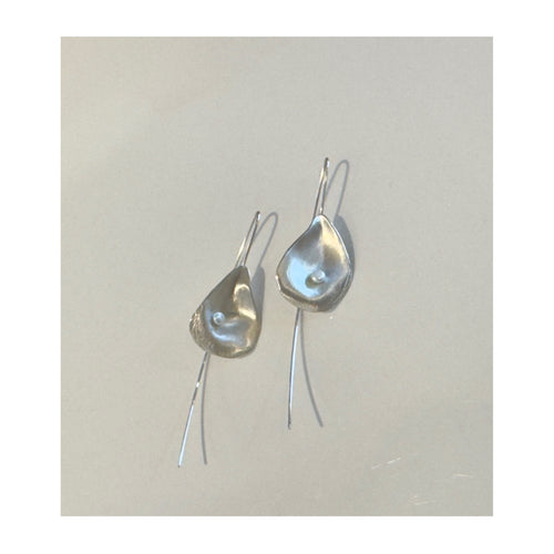 Oyster Shell Earrings with Pearl