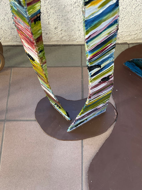 Small metal tree. Oil on metal. 2’1x1’0x0’8