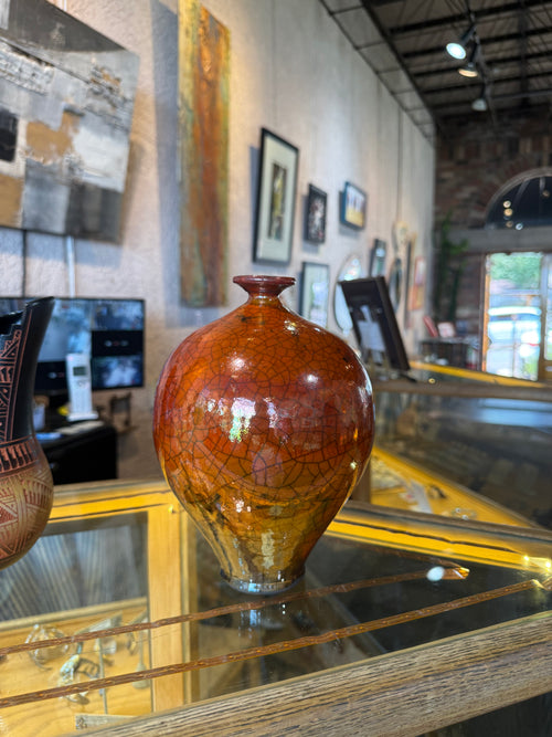 Raku Ferric Bottle
