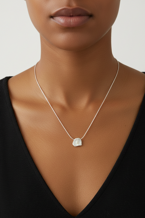 Sterling Silver Shell Pendant with Freshwater Pearl