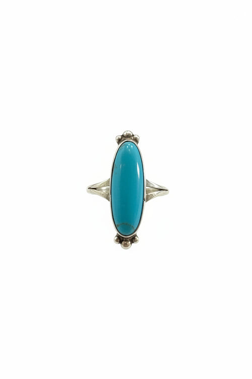 Sterling Silver Navajo made Kingman Turquoise Ring
