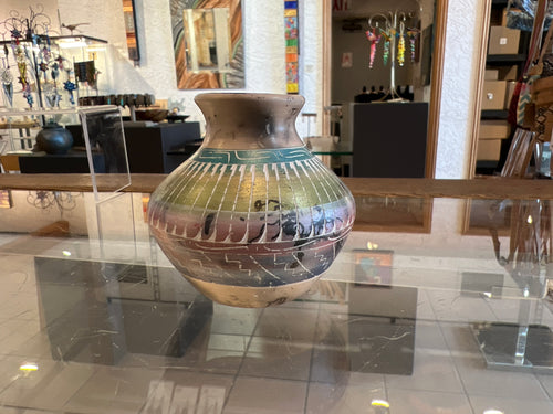 Nicolyn Lee Horsehair Pottery – Ceramic Multicolor Vase