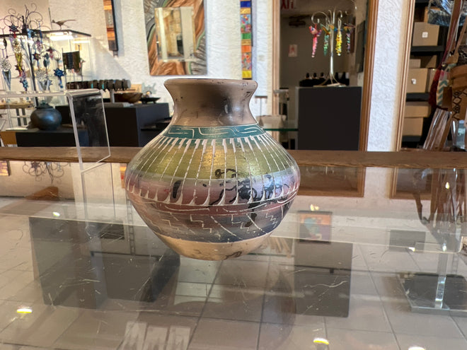 Nicolyn Lee Horsehair Pottery – Ceramic Multicolor Vase