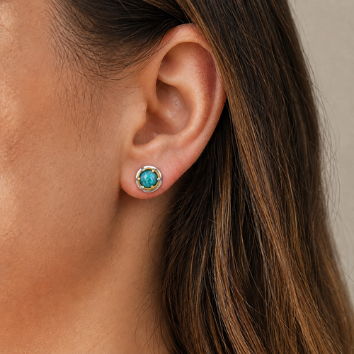 Beautiful simple blue stud earrings shop at raku gallery jerome az