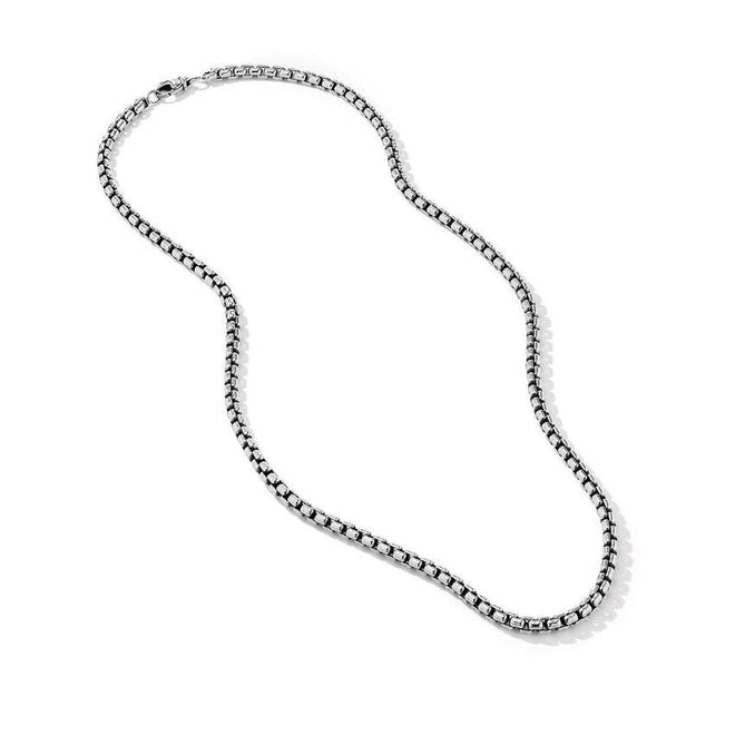 4mm Sterling Silver Box Chain Necklace 22 inch